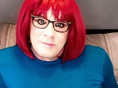 Crossdresser dildo fun and cum taste
