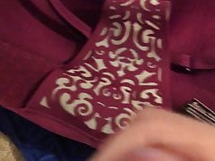 Stroking to joi video with wifes bra ha panties with Cumshot