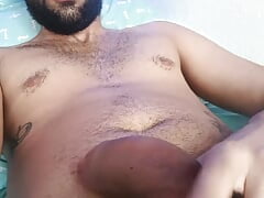 Camilo Brown CBT Big Cock Quick Balls Slapping Jerk Off and Cum Eating