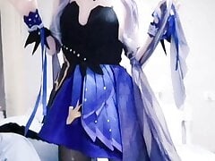 Kigurumi Keqing Genshin Impact Cosplay masturbation