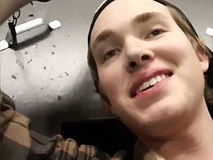 cuffed and deep throated - Factory flick