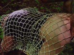 Caught in the net in the woods, fucked shamelessly
