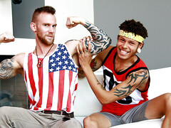 Blokes fuck in the ass the hard way and share the best views