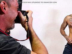 Hairy gay, onanism, handjob