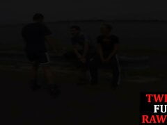Amateur twink dickblowing in trio until mouth spermed