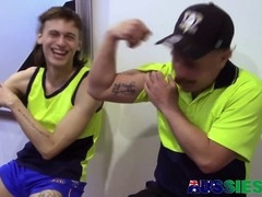Kyler gives Jamie a bareback pounding after rimming his ass