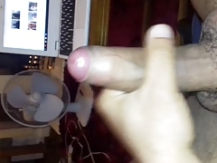 Wanking my big black cock