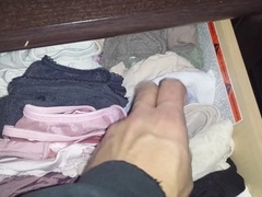 Naughty office worker indulges in g-string fetish during solo masturbation session