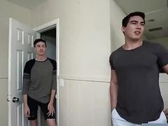 Older brother and friend have threesome with innocent gay brother