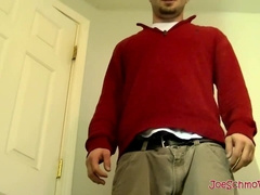 Hairy muscled gay Seg spread wide his legs and lets his cock and balls be consumed