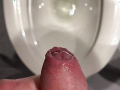 Huge cumshot over toilet