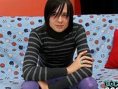 Solo wanking with emo after he is interviewed for us here