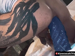 KawasakiYoshi.com - Yoshi Kawasaki rides the biggest dildos when his ravenous hole wants sex
