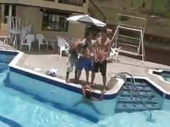 Gay Group Sex Poolside