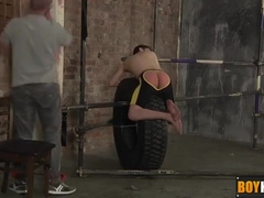 Lyle Strokes His Uncut Dick After Butt Slapping And Whipping