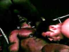 Black gangsta hunk gets white dude to suck him good