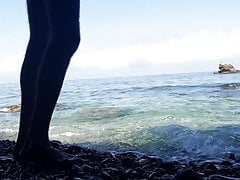 Big Moroccan cock masturbation at sea outdoor