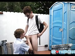 Nerdy Twink Step Brother Fucks Older Brother In Back Yard