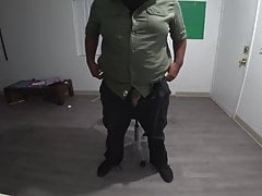 Chubby black male masterbating