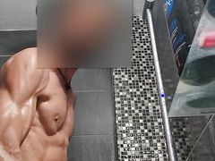 Quick stroking at the shower