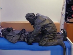 Soldiers fuck in Zodiak hazmat gear