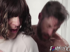 Tennis shemale Edward Terrant gets her ass slammed by Only Matt