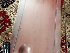 College bbc cumming on table while parents are away