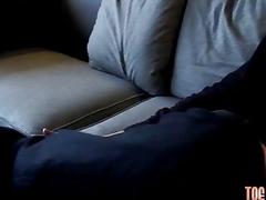 Cute twink jerks off while teasing with his soft feet