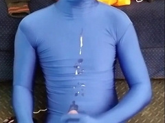 Back two Back Spunk in my Blue Zentai