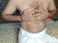 Teen boy explores his own body