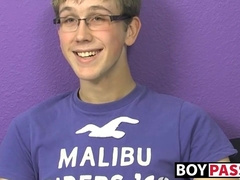 Jockstrap glasses twink Tommie Reed hot solo masturbation