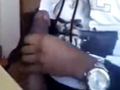 Stroking my big black cock