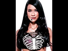 AJ Lee from WWE shows her cock and order to suck it!
