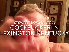Old Cocksucking Faggot gets face full of cum