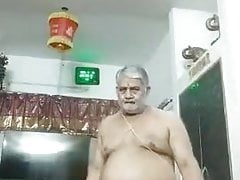 Fat grandpa showing body