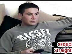 Amateur straight stud gently dick sucked and tugged