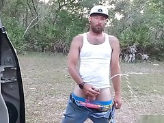 hairy redneck tastes his own piss