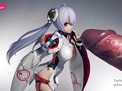 Character figure cumshot PSO2 MATOI semen on figure Slow motion