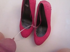 Pissing Sexy Red sparkly Platform Heels