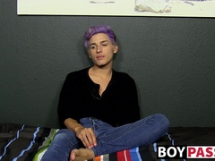 Adorable twink toys with his big thick dong & moans for us too