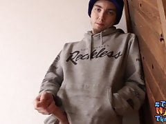 Straight thug Blinx masturbating while showing off tattoos