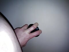Jerked off with dildo in the ass
