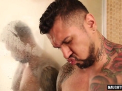 Hot Brazilian babe gets a messy facial while taking a hot load in her mouth