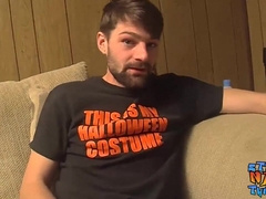 Strung Up hetero thug Mickey Waters uses fleshlight and shoots a load