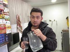 Pizza delivery man collects the tip with his customer's ass, leaves it open and full of hot milk