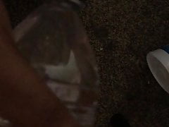 Water bottle cumshot