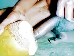 Coconut will also give you real fun like ass and pussy. Try not to too fast. Fucked the coconut or watered it and removed it.