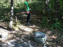 Jerk Off At The Cruising Area - Cum With Both Hands On Used Condoms ( Long Video Version )