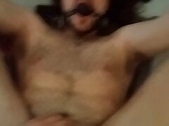 Christian Black moaning and fucked bare with ball gag