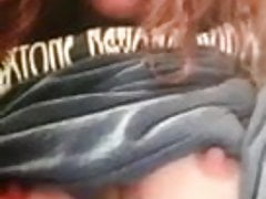 Jerking to my wife's titties